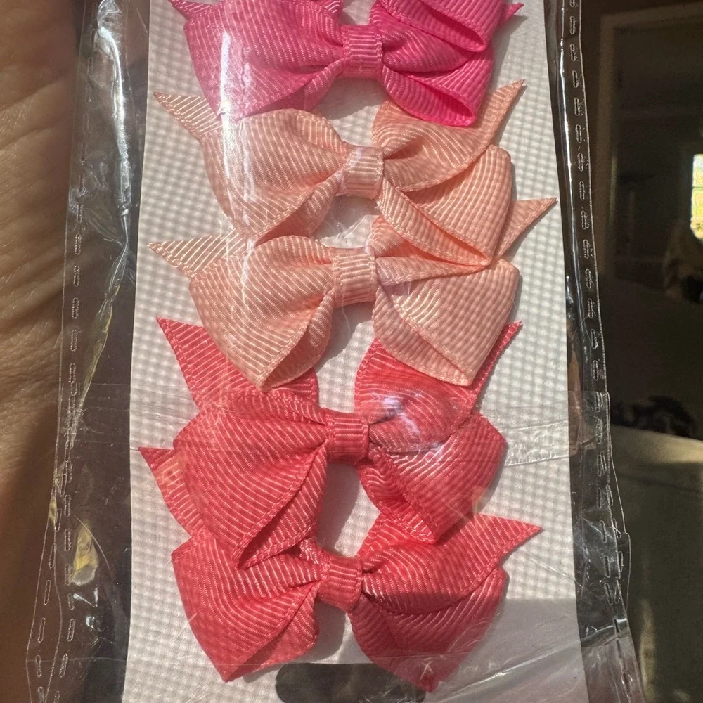 10 Colorful Bow Hair Clips Set for Kids , great gift